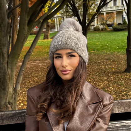 Pletena kapa od nerca - Siva