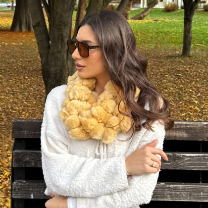 Šal zec loptice - Bež