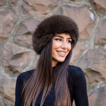 Šubara od nerca i lisice - Svijetlo smeđa