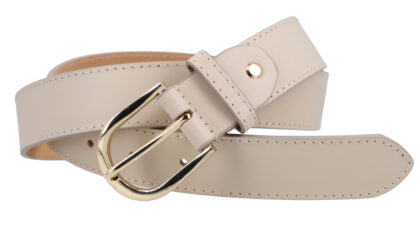 Ženski kožni kaiš - Eva - Bež, 3.5 CM x 115 CM
